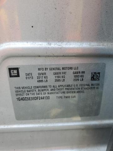 1G4GC5E38DF244130 - 2013 BUICK LACROSSE SILVER photo 12