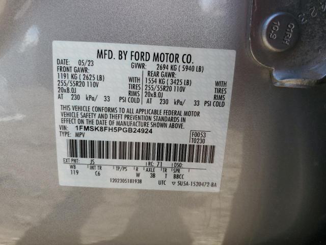 1FMSK8FH5PGB24924 - 2023 FORD EXPLORER LIMITED 银色 照片 13