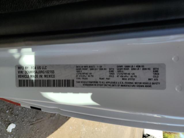 3C6MR5AJ0RG102703 - 2024 RAM 2500 TRADESMAN Белый фото 12