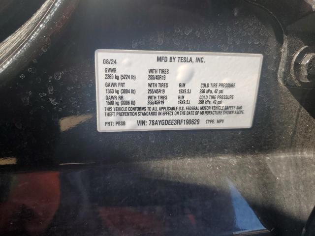 7SAYGDEE3RF190629 - 2024 TESLA MODEL Y Qara foto 12