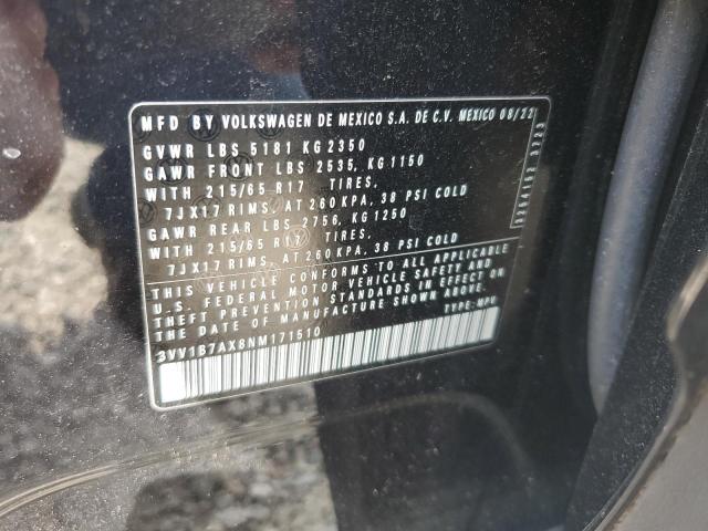 3VV1B7AX8NM171510 - 2022 VOLKSWAGEN TIGUAN S 黑色 照片 13