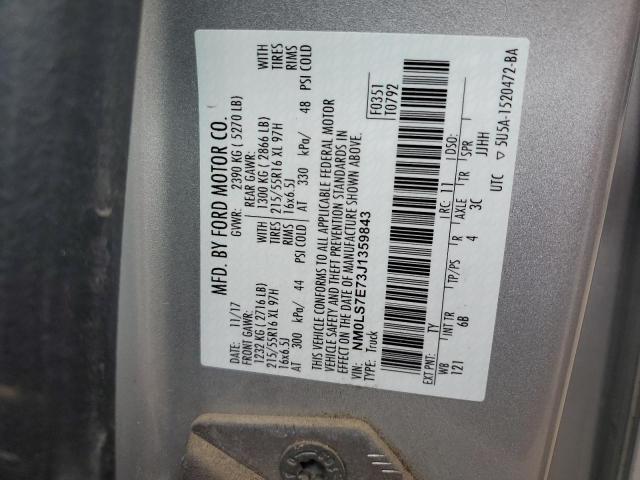 NM0LS7E73J1359843 - 2018 FORD TRANSIT CONNECT XL 银色 照片 12