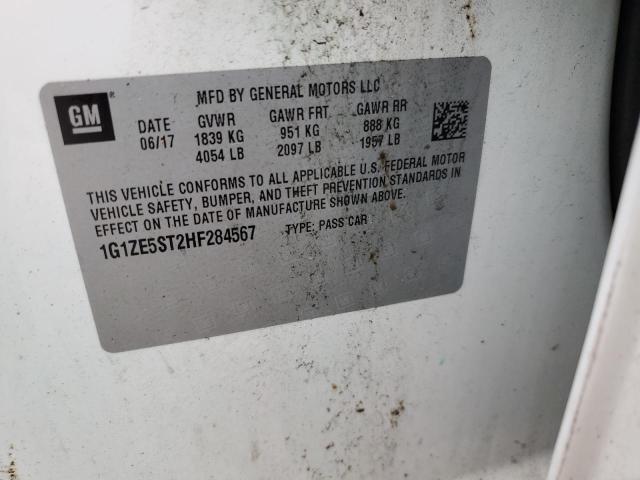 1G1ZE5ST2HF284567 - 2017 CHEVROLET MALIBU LT Ақ фото 13