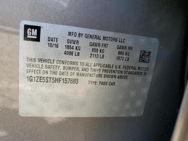 1G1ZE5ST5HF157683 - 2017 CHEVROLET MALIBU LT Сұр фото 12