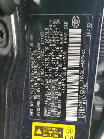 4T4BF1FK0GR546209 - 2016 TOYOTA CAMRY LE BLACK photo 12