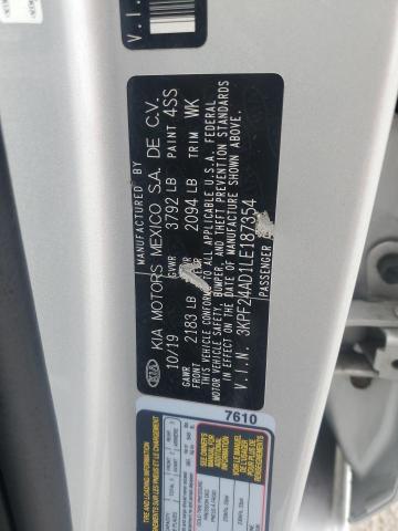 3KPF24AD1LE187354 - 2020 KIA FORTE FE 银色 照片 12