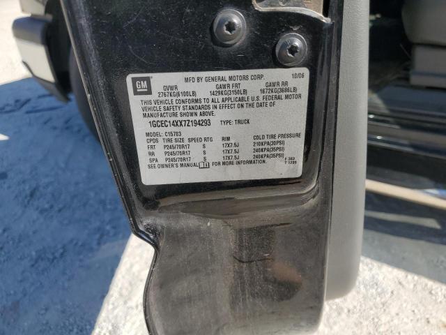 1GCEC14XX7Z194293 - 2007 CHEVROLET SILVERADO C1500 CLASSIC BLACK photo 12