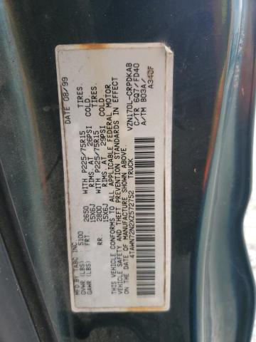 4TAWN72N2XZ572752 - 1999 TOYOTA TACOMA XTRACAB Zielony zdjęcie 12