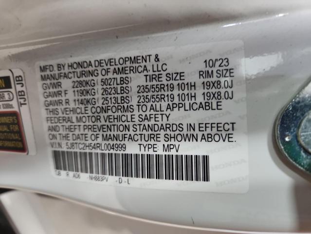 5J8TC2H54RL004999 - 2024 ACURA RDX TECHNOLOGY WHITE photo 13