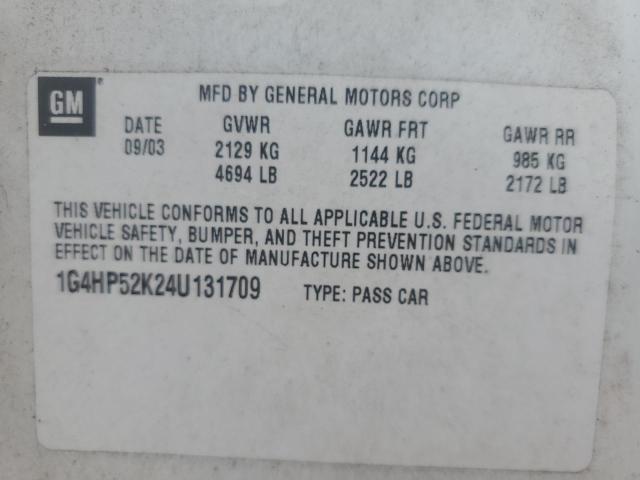 1G4HP52K24U131709 - 2004 BUICK LESABRE CUSTOM WHITE photo 13