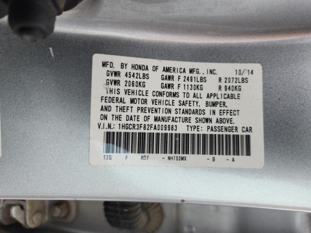 1HGCR3F82FA009983 - 2015 HONDA ACCORD EXL SILVER photo 13