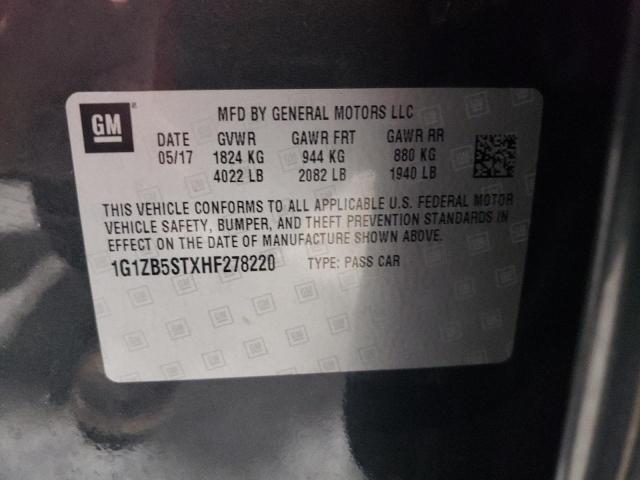 1G1ZB5STXHF278220 - 2017 CHEVROLET MALIBU LS 灰色 照片 13