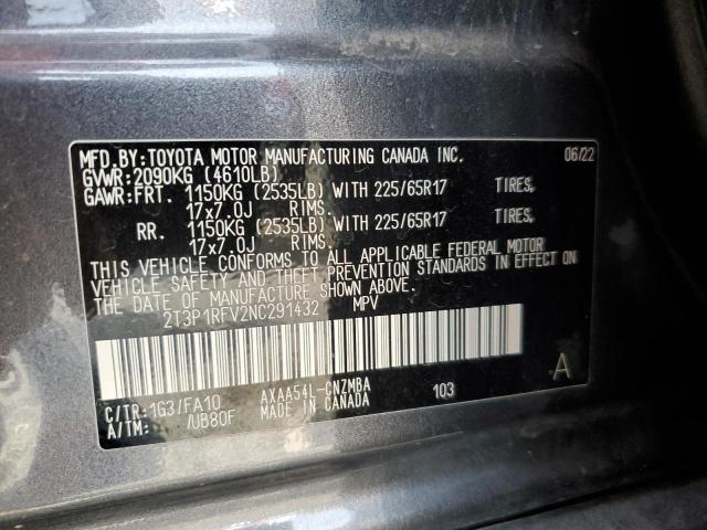 2T3P1RFV2NC291432 - 2022 TOYOTA RAV4 XLE Gümüş foto 12