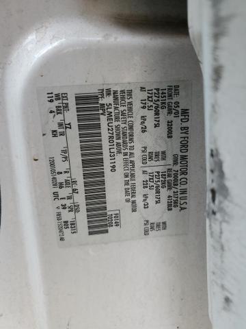 5LMEU27R01LJ31190 - 2001 LINCOLN NAVIGATOR WHITE photo 13