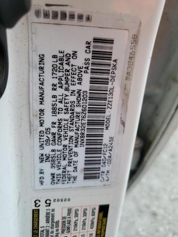 1NXBR32E76Z601203 - 2006 TOYOTA COROLLA CE Ақ фото 13