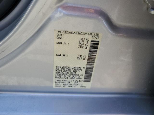 1N4BL4BVXLC240164 - 2020 NISSAN ALTIMA S SILVER photo 12