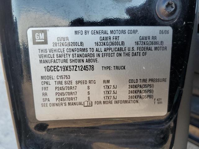 1GCEC19X57Z124578 - 2007 CHEVROLET SILVERADO C1500 CLASSIC BLACK photo 11