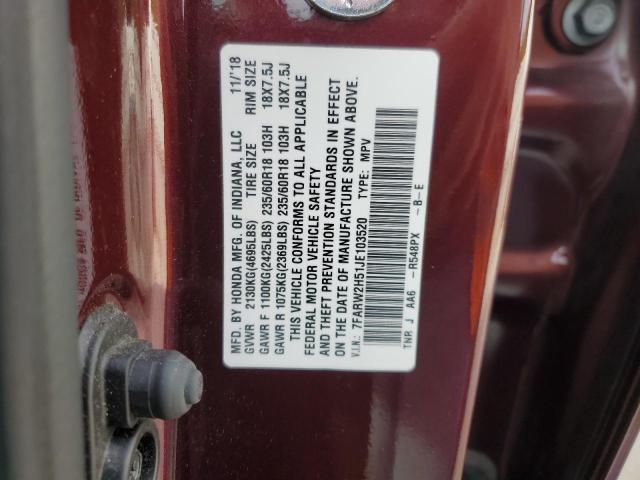 7FARW2H51JE103520 - 2018 HONDA CR-V EX BURGUNDY photo 13
