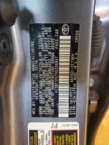 4T1BF1FK7HU336847 - 2017 TOYOTA CAMRY LE GRAY photo 12