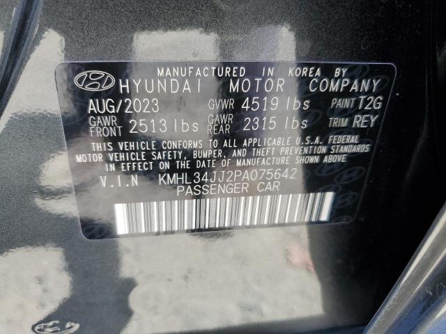 KMHL34JJ2PA075642 - 2023 HYUNDAI SONATA HYBRID GRAY photo 13