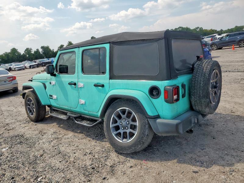 1C4HJXDN7MW549681 - 2021 JEEP WRANGLER U SPORT Turquoise photo 2