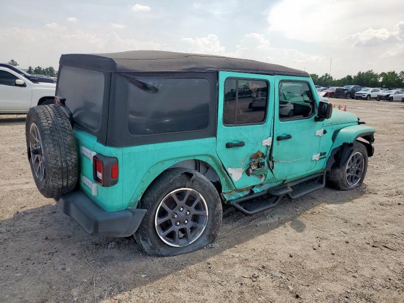 1C4HJXDN7MW549681 - 2021 JEEP WRANGLER U SPORT Turquoise photo 3
