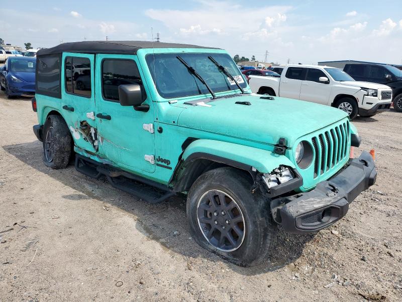 1C4HJXDN7MW549681 - 2021 JEEP WRANGLER U SPORT Turquoise photo 4
