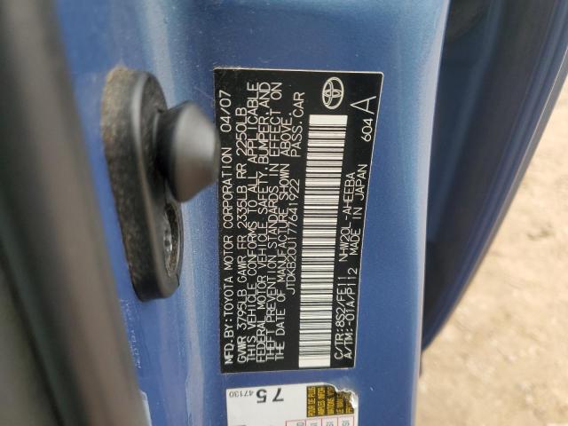 JTDKB20U177641922 - 2007 TOYOTA PRIUS BLUE photo 12