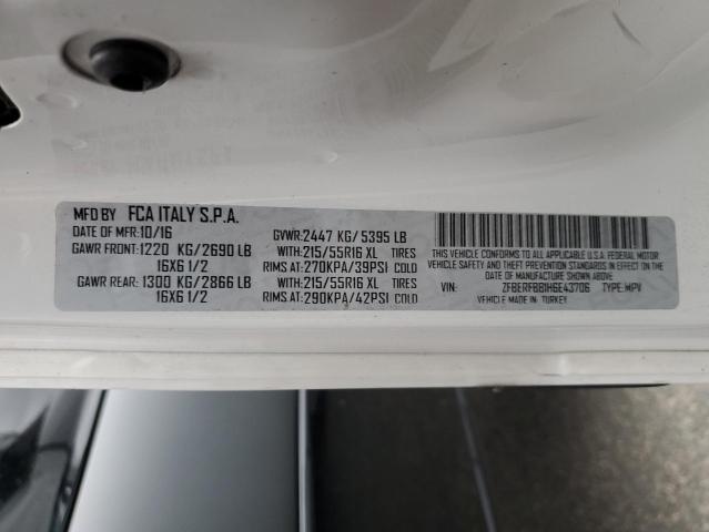 ZFBERFBB1H6E43706 - 2017 RAM PROMASTER SLT WHITE photo 13