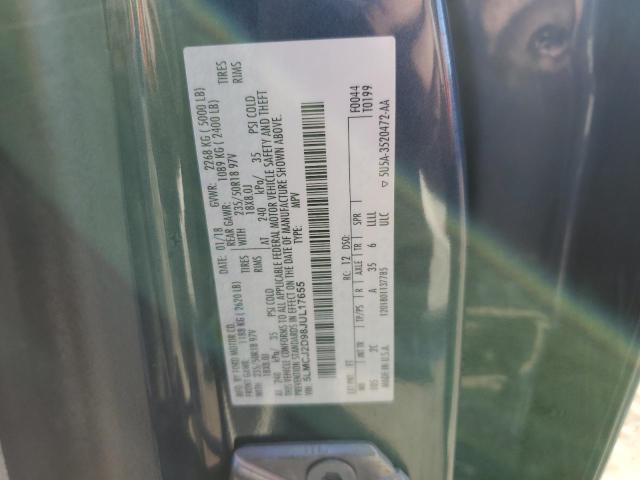 5LMCJ2D98JUL17655 - 2018 LINCOLN MKC SELECT Կապույտ լուսանկար 12