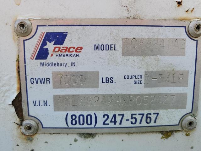 40LWB2429XP052427 - 1999 PACE CARGO TRLR WHITE photo 9