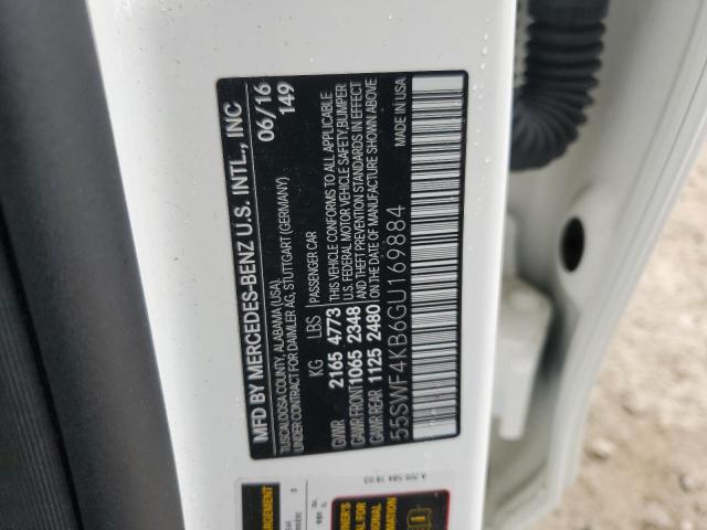 55SWF4KB6GU169884 - 2016 MERCEDES-BENZ C 300 4MATIC WHITE photo 12