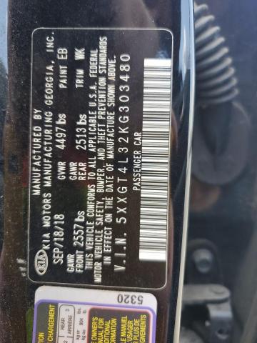 5XXGT4L32KG303480 - 2019 KIA OPTIMA LX Czarny zdjęcie 13