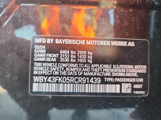 WBY43FK05RCR91439 - 2024 BMW I5 M60 CHARCOAL photo 13