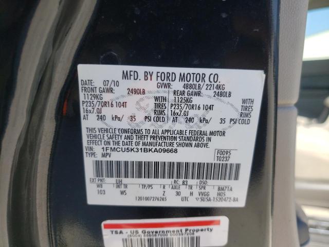 1FMCU5K31BKA09668 - 2011 FORD ESCAPE HYBRID BLACK photo 13