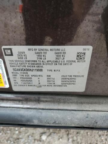 5GAKVCKD6HJ119688 - 2017 BUICK ENCLAVE 棕色 照片 13