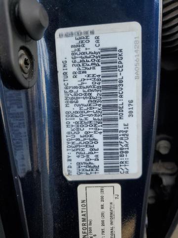 4T1BE32K43U238484 - 2003 TOYOTA CAMRY LE BLUE photo 12