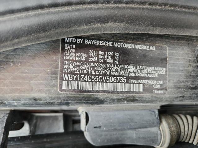 WBY1Z4C55GV506735 - 2016 BMW I3 REX BLACK photo 13