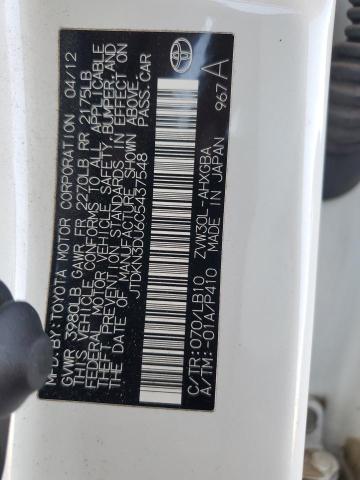 JTDKN3DU6C5437548 - 2012 TOYOTA PRIUS Weiß Foto 12