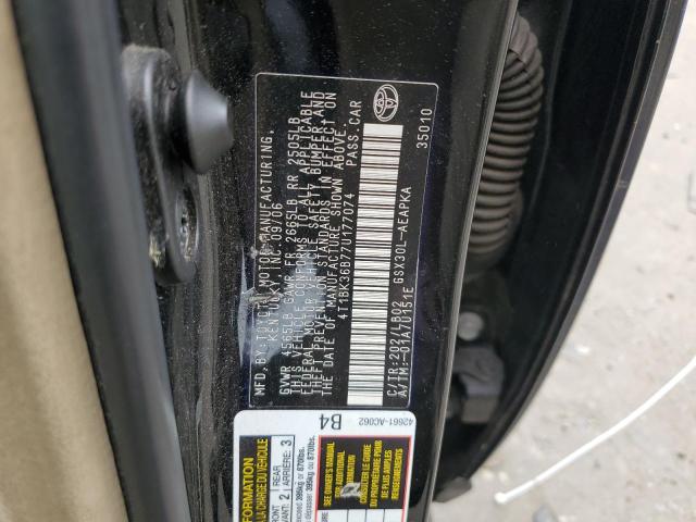 4T1BK36B77U177074 - 2007 TOYOTA AVALON XL 黑色 照片 12