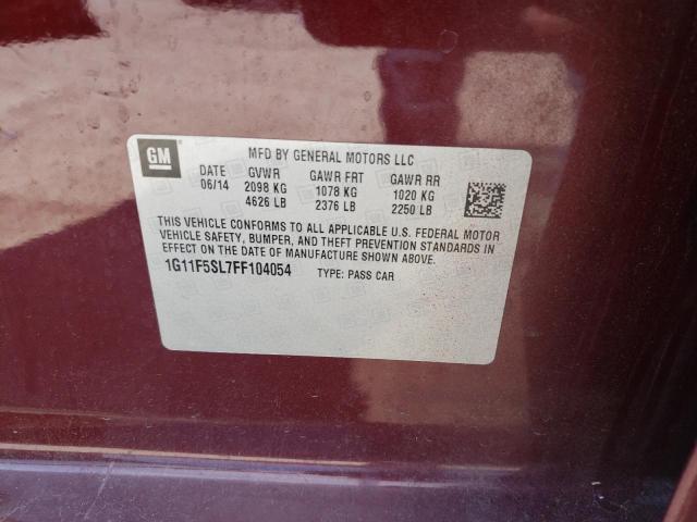1G11F5SL7FF104054 - 2015 CHEVROLET MALIBU LTZ 勃艮第红 照片 12