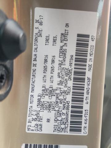 3TMCZ5ANXHM108645 - 2017 TOYOTA TACOMA DOUBLE CAB Qəhvəyi foto 12