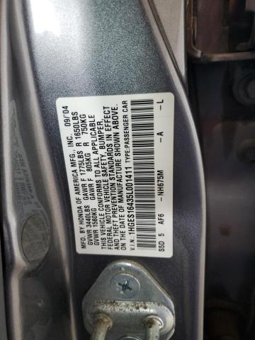1HGES16435L001411 - 2005 HONDA CIVIC DX 灰色 照片 12