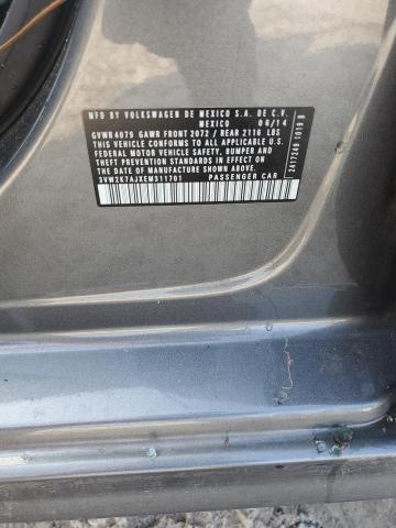 3VW2K7AJXEM311701 - 2014 VOLKSWAGEN JETTA BASE GRAY photo 12
