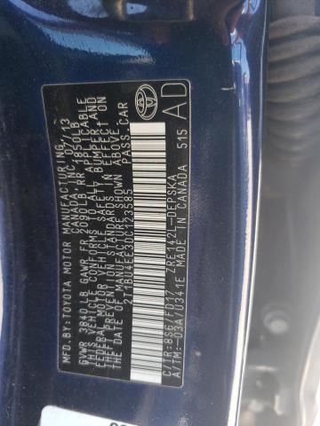 2T1BU4EE3DC123585 - 2013 TOYOTA COROLLA BASE Niebieski zdjęcie 12