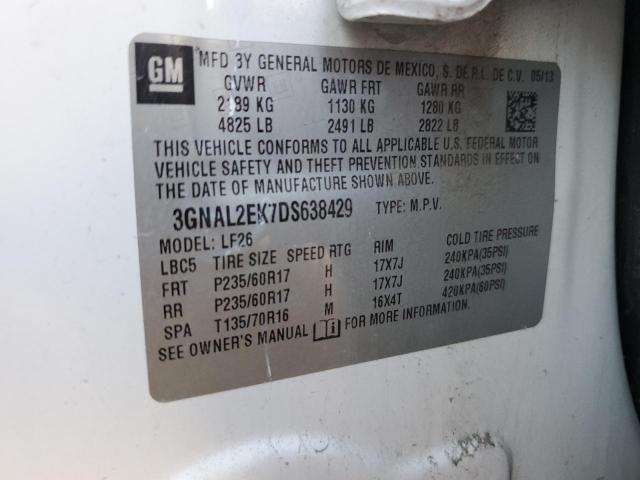 3GNAL2EK7DS638429 - 2013 CHEVROLET CAPTIVA LS თეთრი ფოტო 12