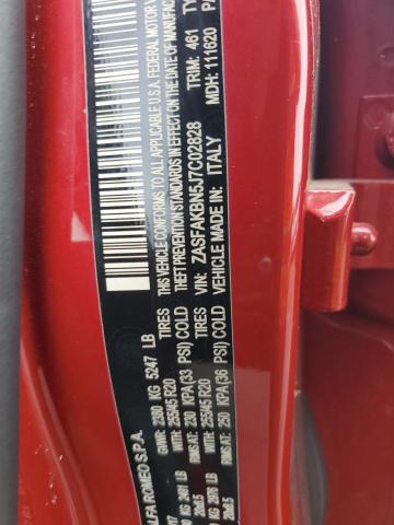 ZASFAKBN5J7C02828 - 2018 ALFA ROMEO STELVIO TI RED photo 13