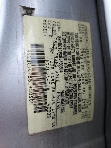 3N1BC1CP8BL450504 - 2011 NISSAN VERSA S 银色 照片 12