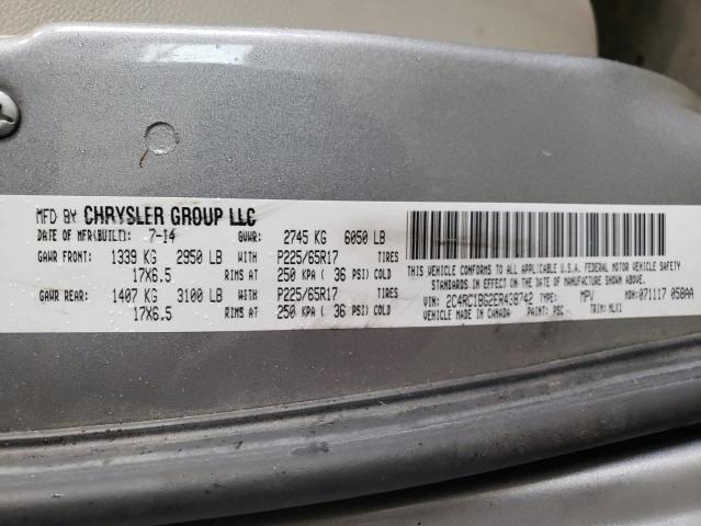 2C4RC1BG2ER438742 - 2014 CHRYSLER TOWN & COU TOURING SILVER photo 13