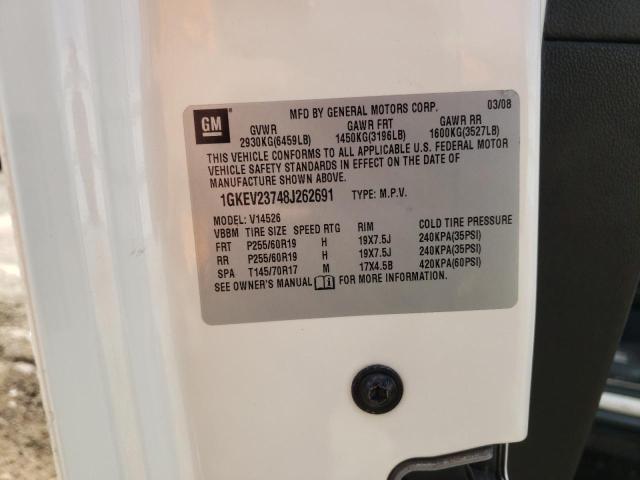 1GKEV23748J262691 - 2008 GMC ACADIA SLT-1 白色 照片 13